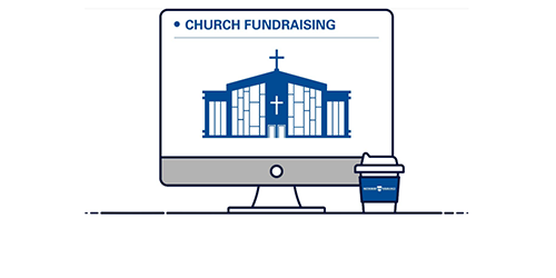 PC screen showing church fundraising