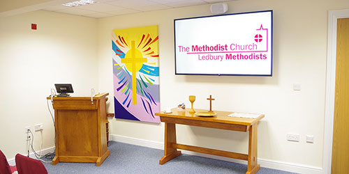 Room showing display screen