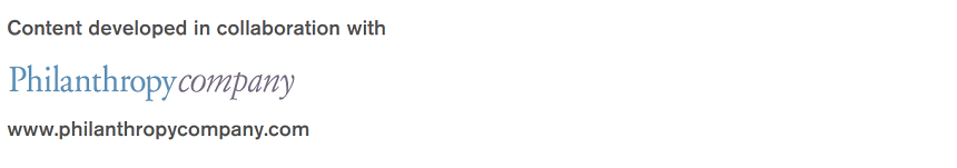 Content developed in association with the Philanthropy Company - logo